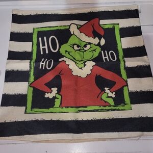 Festive Grinch Accent Pillow Cover - Red and Green
